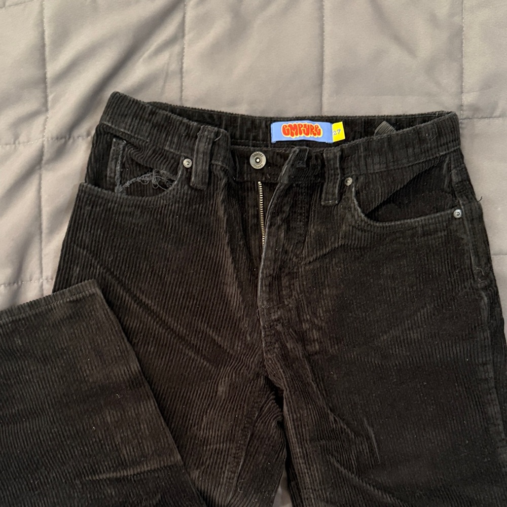 Empyre Women's Black Corduroy Straight Leg Jeans